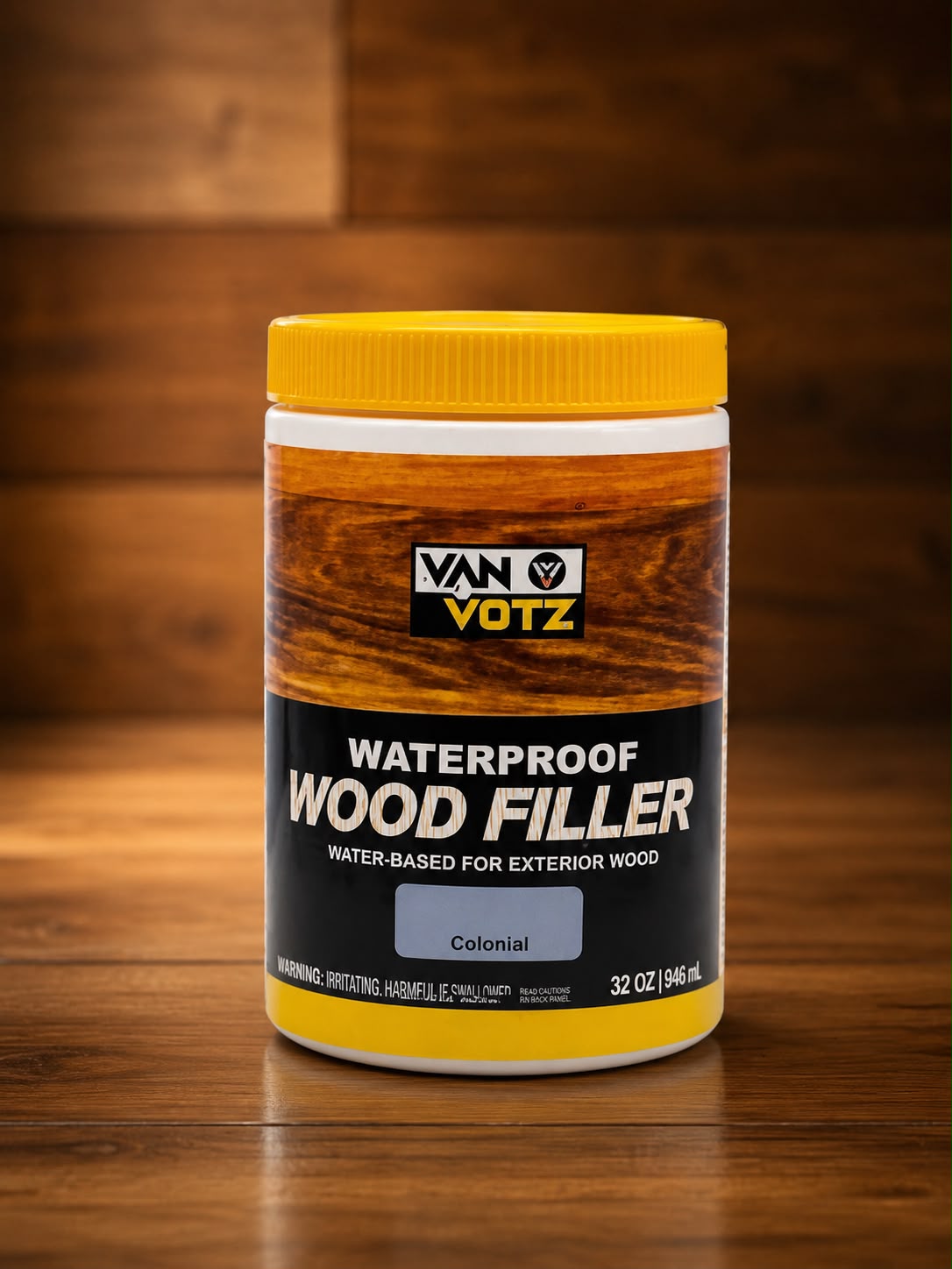 Waterproof Wood Filler [1-Quart, Colonial-Blue] - Exterior Grade Wood Repair in 18 Paintable and Stainable Colors. Strong Adhesion and Durability for Outdoor Wood in All Weather Conditions.
